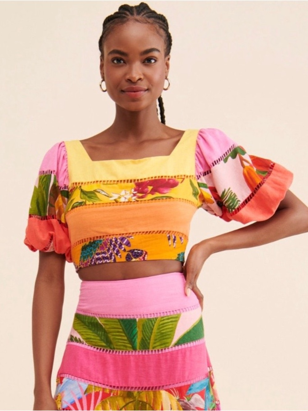 Farm Rio ombré Puff sleeve top